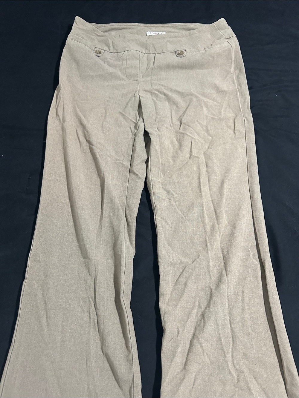 Roz & Ali Light Taupe Wide-Leg Pants